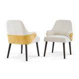 Two-Tone Fabric Dining Armchairs (2) | OROA