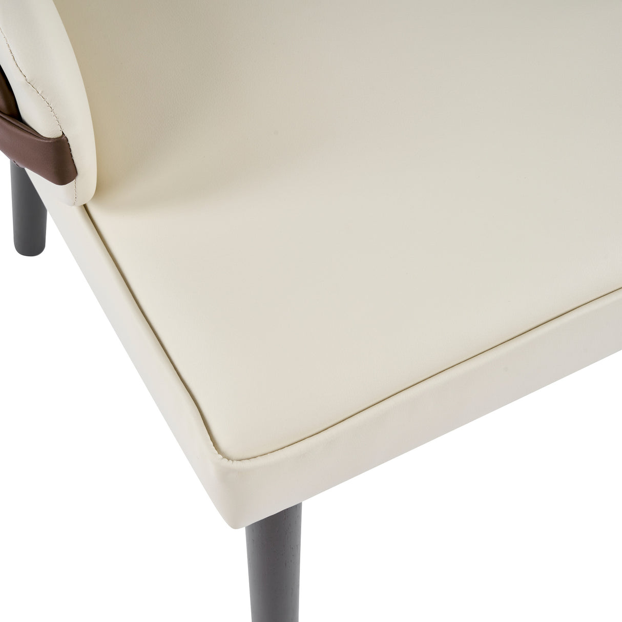 Modern Beige Brown Fabric Dining Chairs (2) | OROA