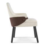Modern Beige Brown Fabric Dining Chairs (2) | OROA