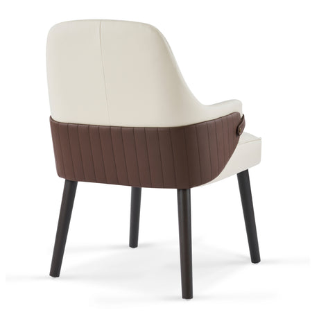 Modern Beige Brown Fabric Dining Chairs (2) | OROA
