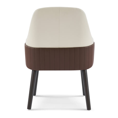 Modern Beige Brown Fabric Dining Chairs (2) | OROA