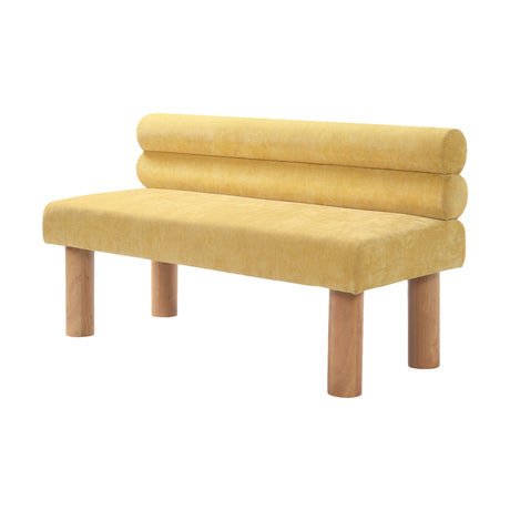 Yellow Upholstered Dining Bench | OROA