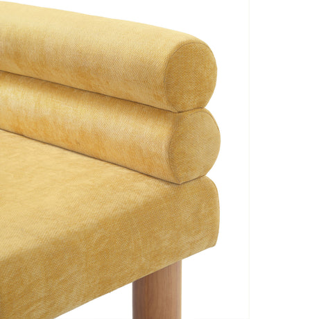 Yellow Upholstered Dining Bench | OROA