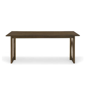 Modern European furniture - Walnut Dining Table with Rattan Panel Legs - www.oroa.com