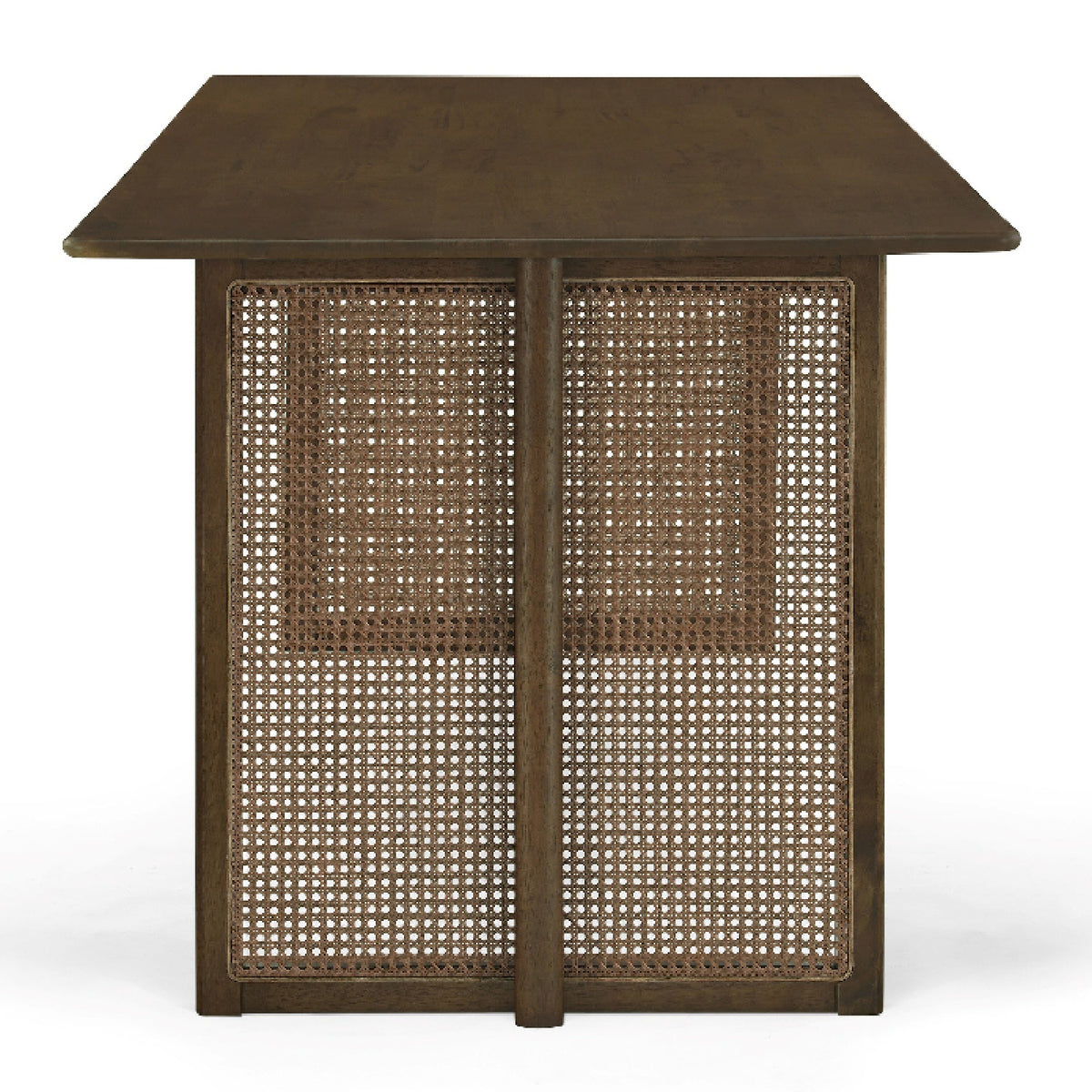Modern European furniture - Walnut Dining Table with Rattan Panel Legs - www.oroa.com