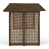 Modern European furniture - Walnut Dining Table with Rattan Panel Legs - www.oroa.com