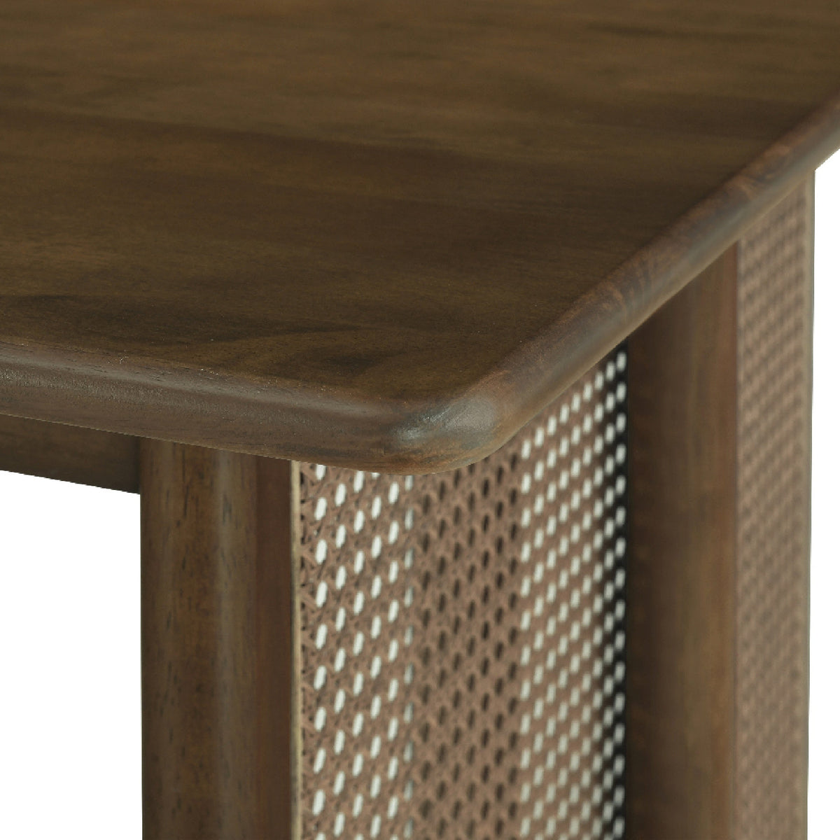 Modern European furniture - Walnut Dining Table with Rattan Panel Legs - www.oroa.com