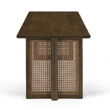 Modern European furniture - Walnut and Rattan Dining Bench - www.oroa.com