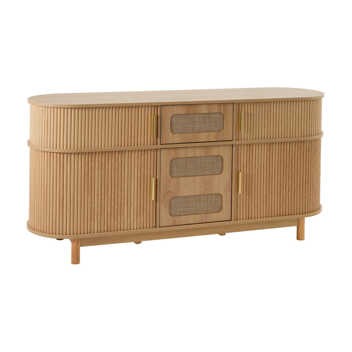 Modern European furniture - 60" Natural Fluted Sideboard - www.oroa.com