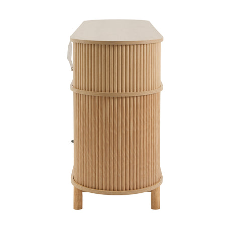 Modern European furniture - 60" Natural Fluted Sideboard - www.oroa.com