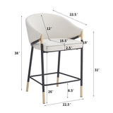 Gold Accent Modern Counter Stools (2) | OROA