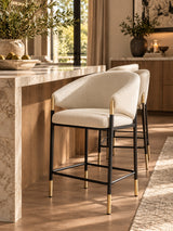 Gold Accent Modern Counter Stools (2) | OROA