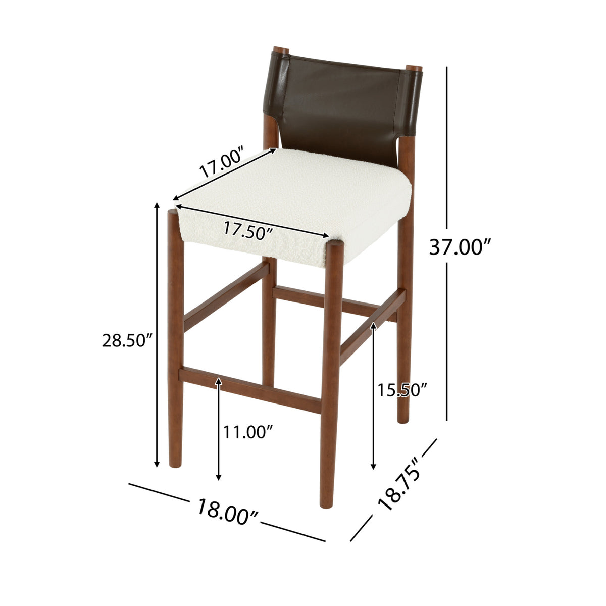 Modern Solid Wood Barstools (2) | OROA