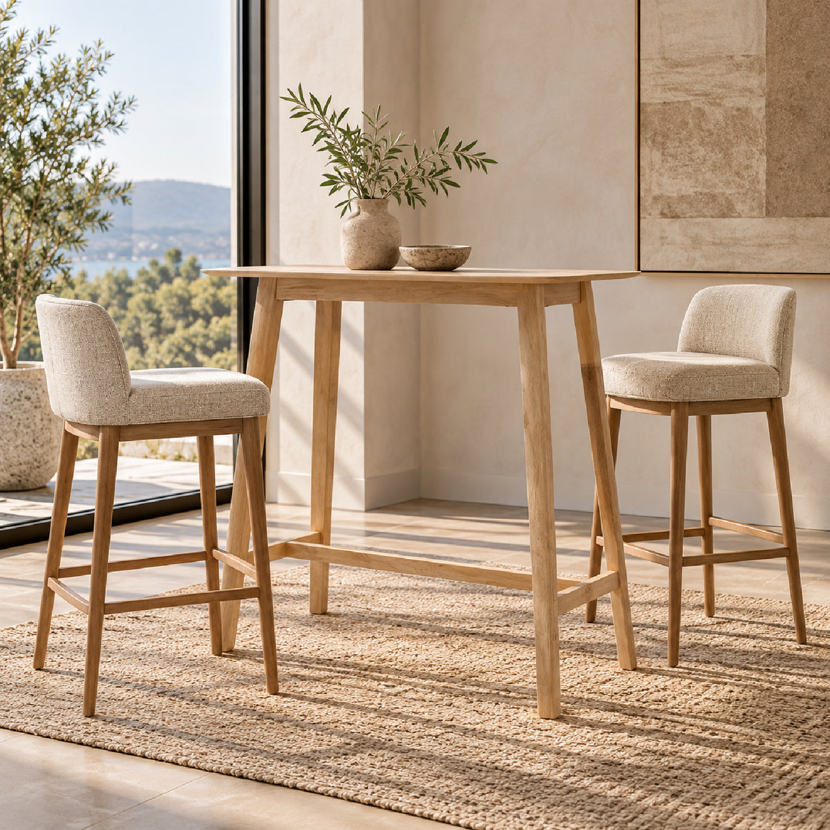 Modern Aesthetic Wood Bar Table | Maison Naturelle
