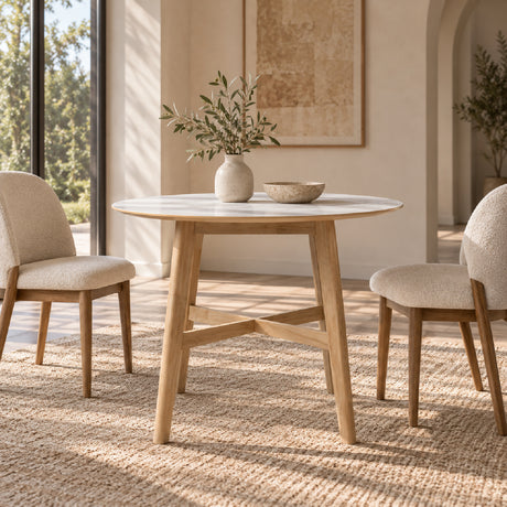 Wood Counter Height Round Dining Table | Maison Naturelle