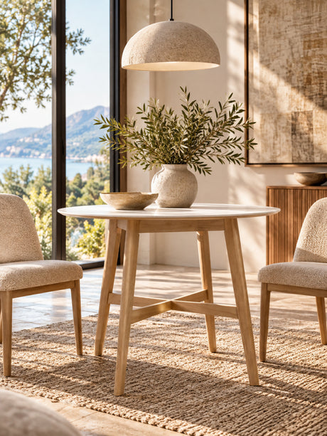 Wood Counter Height Round Dining Table - Maison Naturelle - view 2