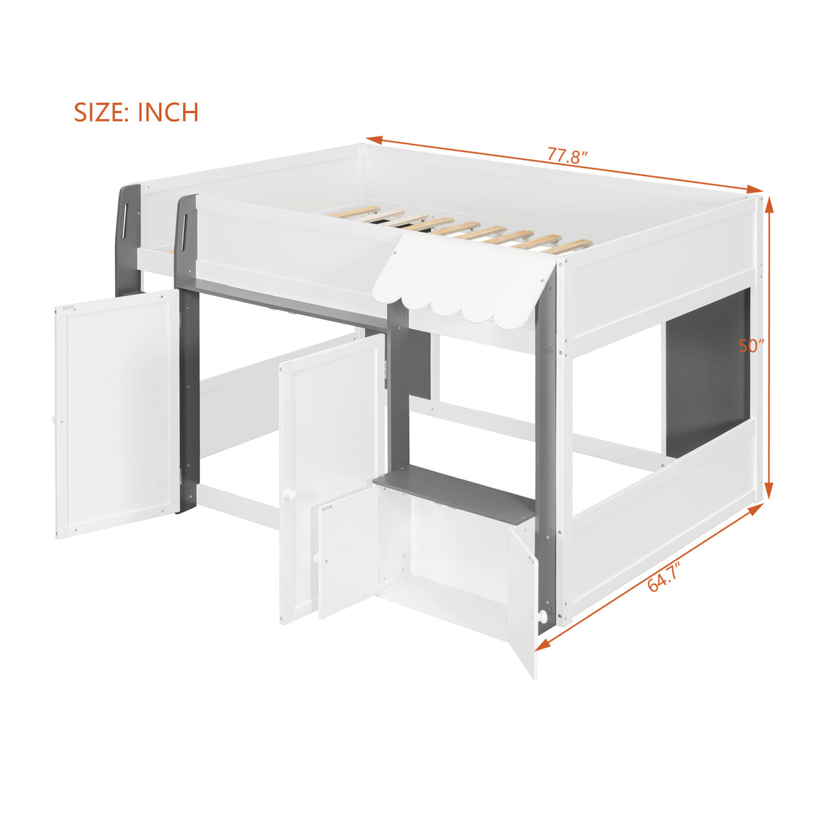 Loft House Bed with Playhouse & Storage | OROA Kids