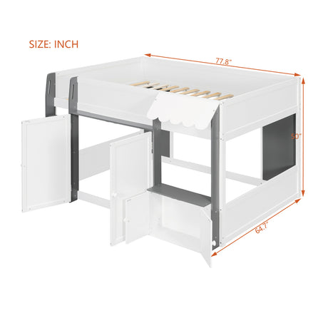 Loft House Bed with Playhouse & Storage | OROA Kids