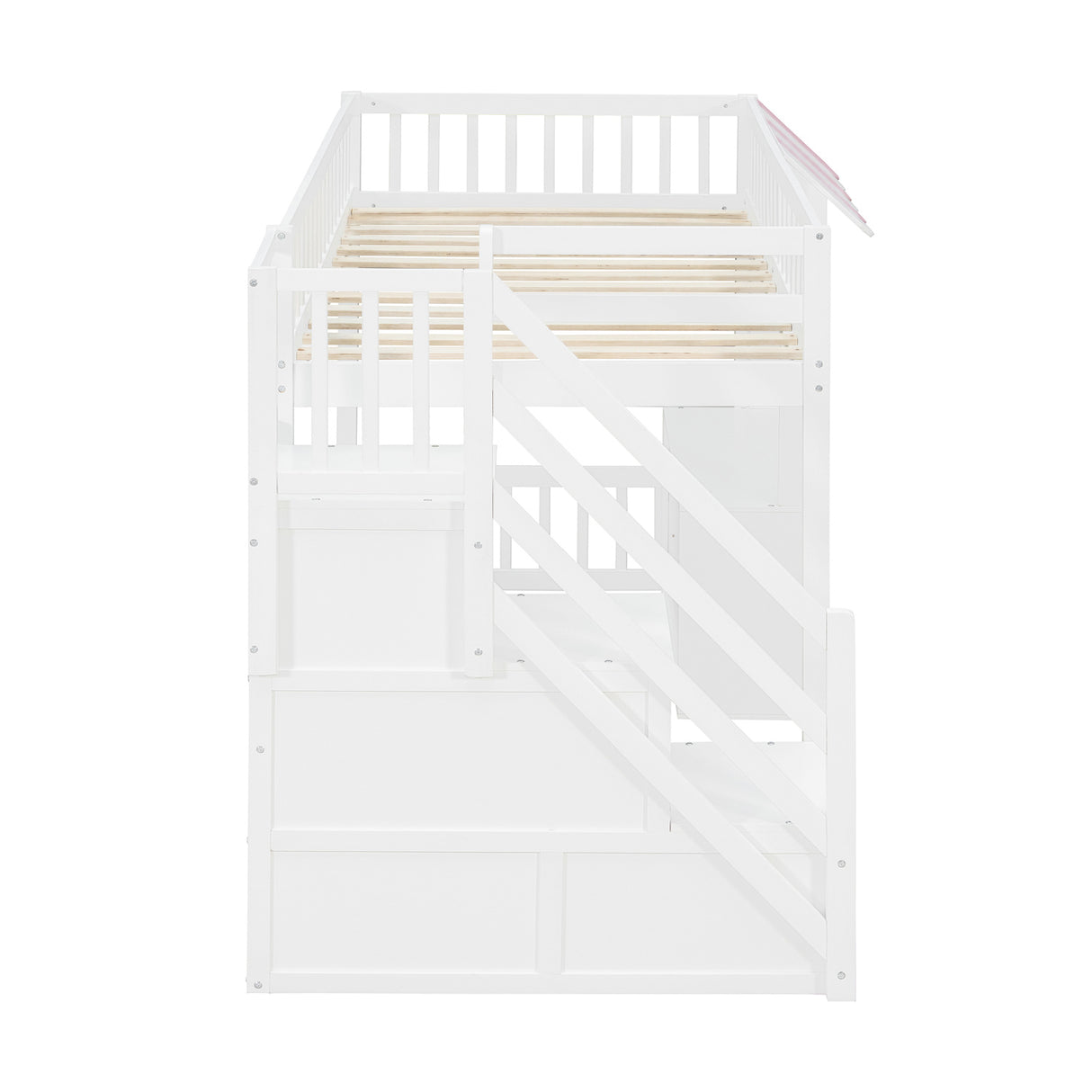 Twin Size Loft Bed with Storage Steps LED Light | OROA Kids