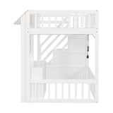 Twin Size Loft Bed with Storage Steps LED Light | OROA Kids