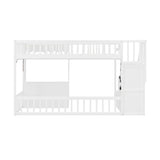 Twin Size Loft Bed with Storage Steps LED Light | OROA Kids