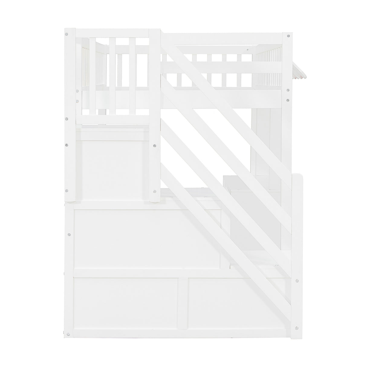 Twin Size Loft Bed with Storage Steps LED Light | OROA Kids