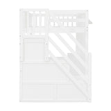 Twin Size Loft Bed with Storage Steps LED Light | OROA Kids