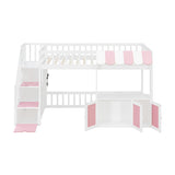 Twin Size Loft Bed with Storage Steps LED Light | OROA Kids