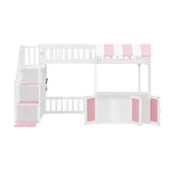 Twin Size Loft Bed with Storage Steps LED Light | OROA Kids