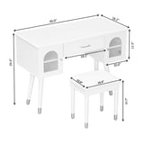 Modern White Vanity Makeup Table and Chair Set | OROA Kids