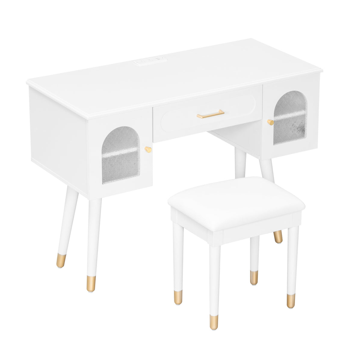 Modern White Vanity Makeup Table and Chair Set | OROA Kids