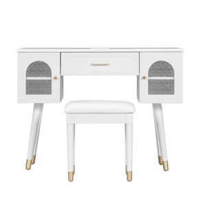 Modern European furniture - Modern White Vanity Makeup Table and Chair Set - www.oroa.com