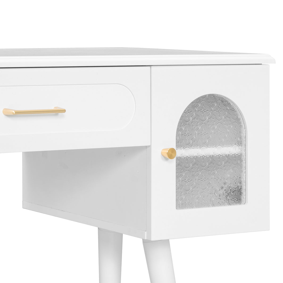 Modern White Vanity Makeup Table and Chair Set | OROA Kids