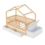 Solid Wood Bed Frame with Storage | OROA Kids