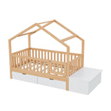 Solid Wood Bed Frame with Storage | OROA Kids