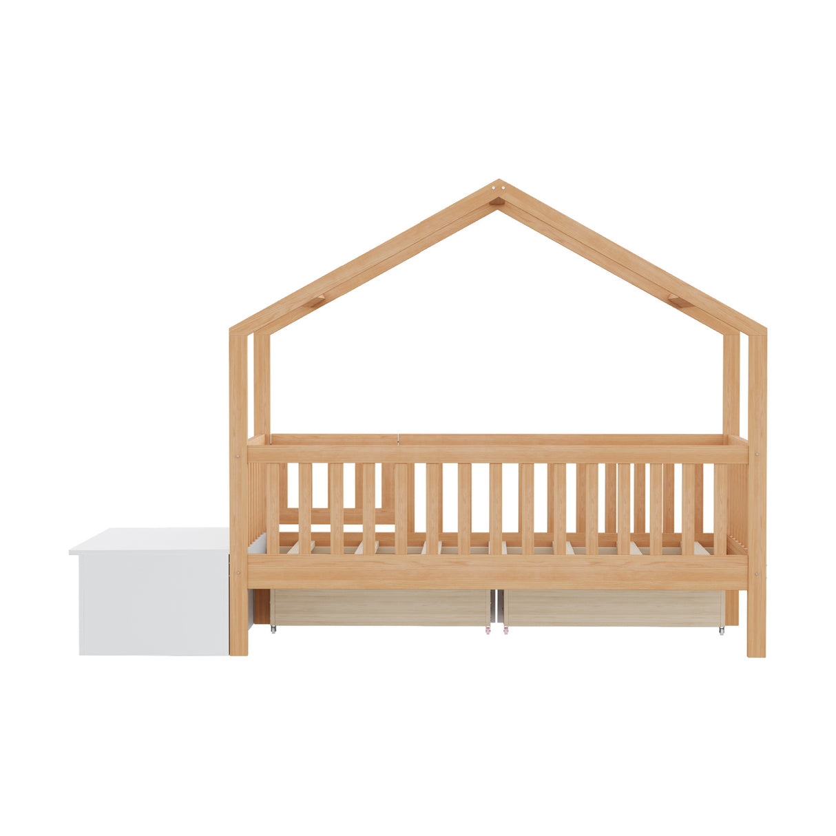 Solid Wood Bed Frame with Storage | OROA Kids
