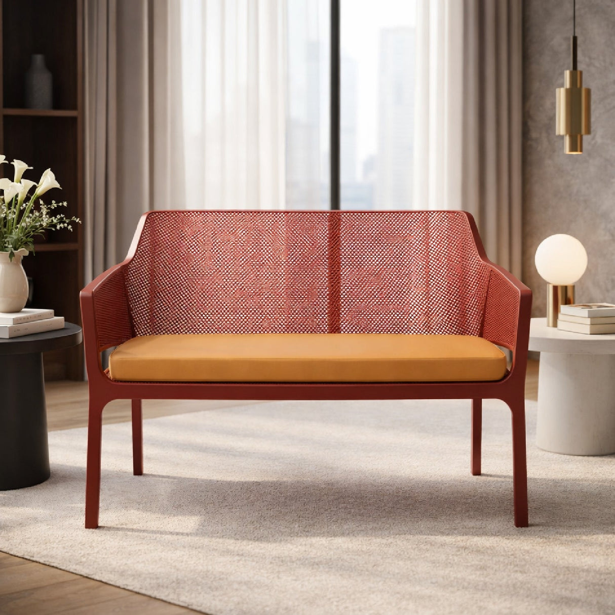   Outdoor Perforated 2-Seater Bench | Oroa.com
