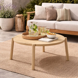   Slatted Round Outdoor Coffee Table | Oroa.com