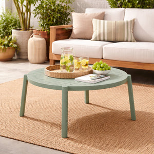   Slatted Round Outdoor Coffee Table | Oroa.com