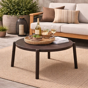   Slatted Round Outdoor Coffee Table | Oroa.com