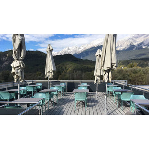   Perforated Square 4-Spoke Outdoor Table | Oroa.com