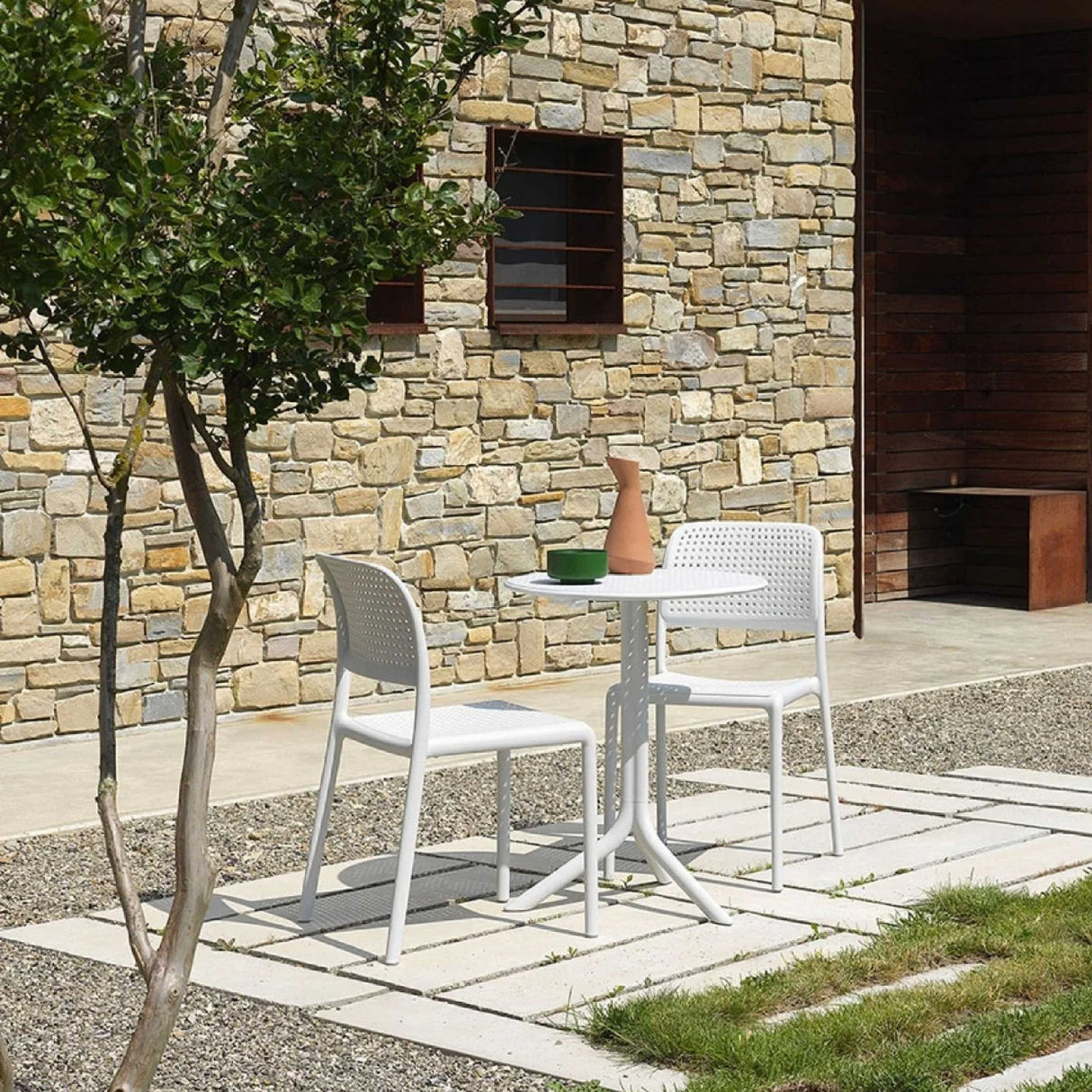   Perforated Fiberglass Outdoor Dining Chair | Oroa.com