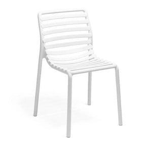 Slatted Outdoor Monobloc Dining Chair – Doga – outdoor front view