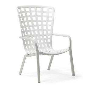 Square Perforated Reclining Outdoor Armchair – Folio – outdoor front view
