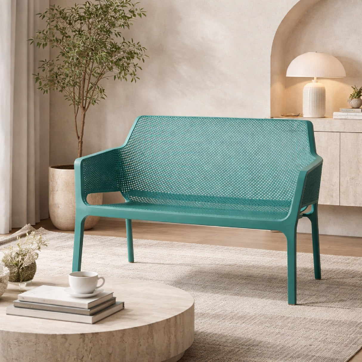   Outdoor Perforated 2-Seater Bench | Oroa.com
