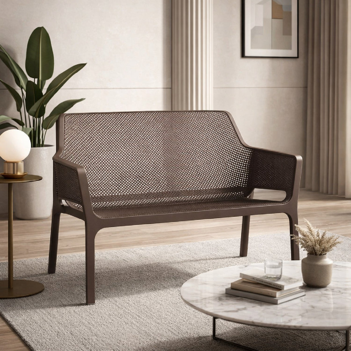   Outdoor Perforated 2-Seater Bench | Oroa.com