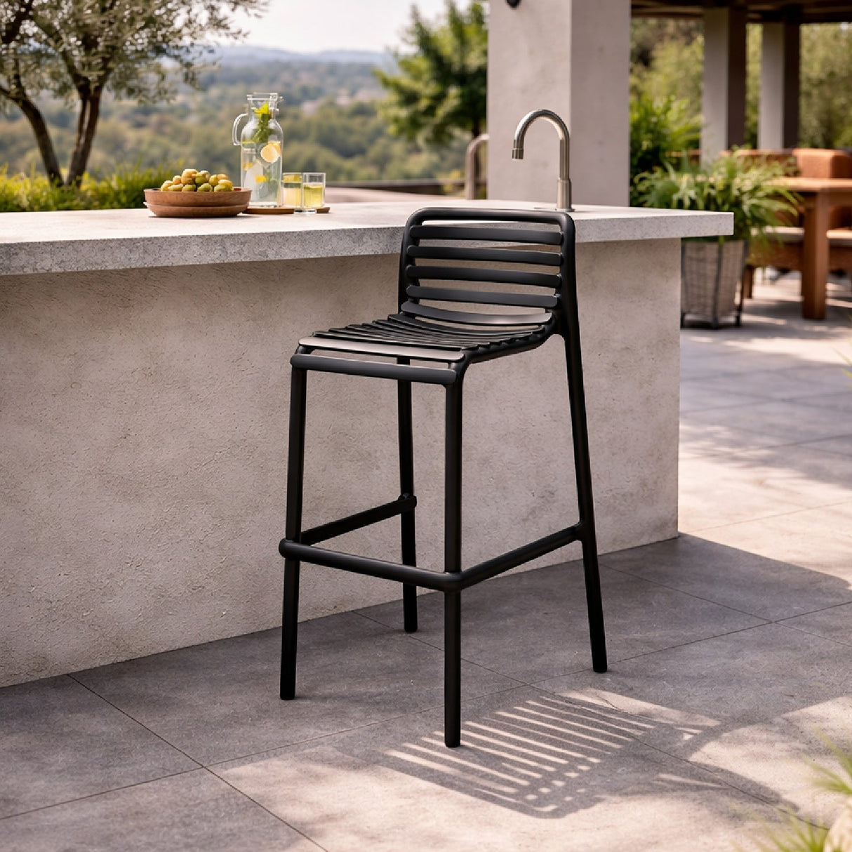   Slatted Outdoor Bar Stool | Oroa.com