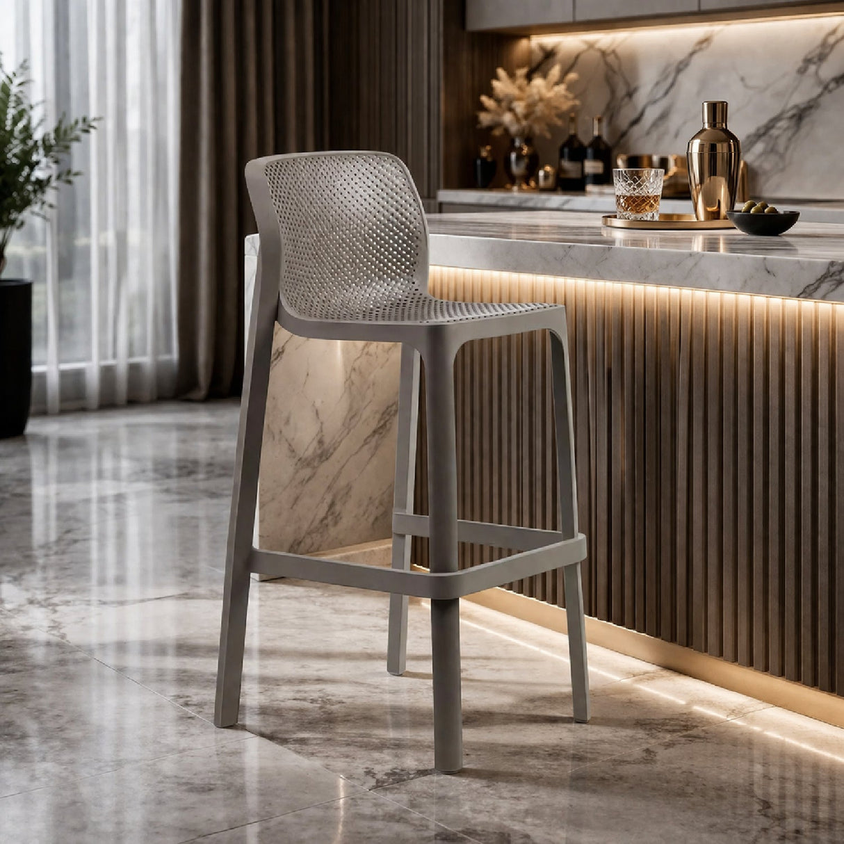   Outdoor Perforated Bar Stool | Oroa.com