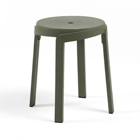 Regenerated Fiberglass Round Outdoor Stool – Stack Mini – outdoor front view