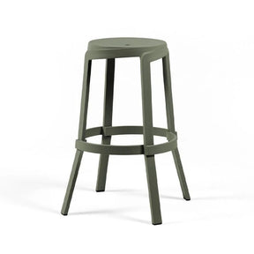 Regenerated Fiberglass Outdoor High Stool – Stack Maxi – outdoor front view